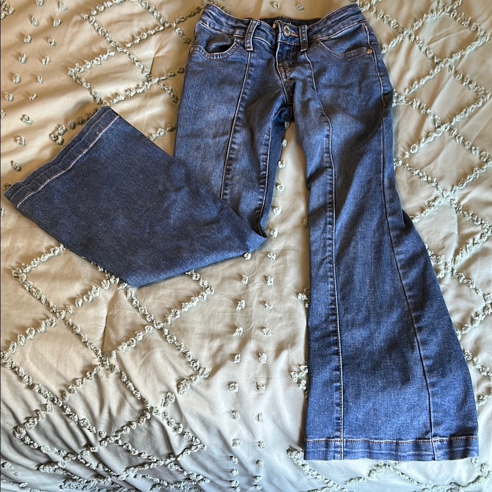 Art Class Blue Retro Flared Jeans
